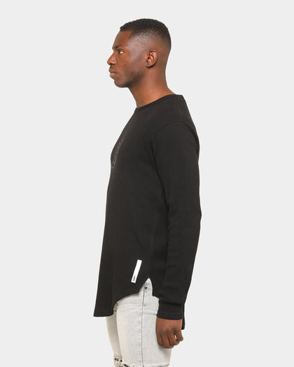 Saint Morta Men's Icon Waffle Long Sleeve T-Shirt Black/Black
