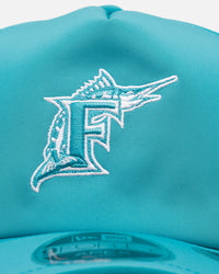 New Era Miami Marlins 'Batting Practice' 9FORTY A-Frame Trucker Snapback Official Team Color
