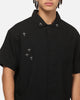 Saint Morta Credo Linen Button Up Shirt Black