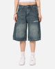Ed Hardy Brave Hearts Jorts Washed Indigo
