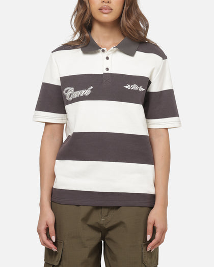 Carre Common Striped Polo Washed Black/Off White