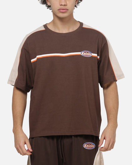 Mitchell & Ness New York Knicks Y2K Cropped T-Shirt Seal Brown