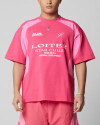 Loiter Subcultural Panel T-Shirt Pink