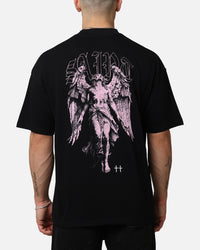 Saint Morta Lucian Mock Neck T-Shirt Black/Pink