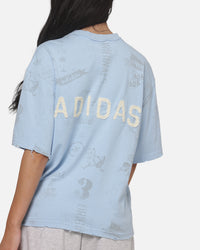 Adidas Vintage All Over Print T-Shirt Light Blue