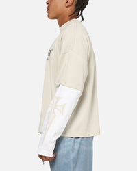 Saint Morta Muerte Layered Long Sleeve T-Shirt Stone/White