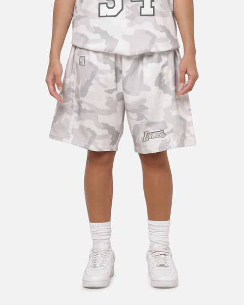 Mitchell & Ness Los Angeles Lakers Snow Camo Authentic Mesh Shorts White