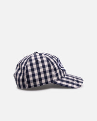 Von Dutch Distressed Plaid Dad Snapback Navy