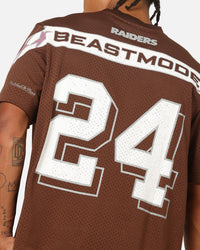 Mitchell & Ness Las Vegas Raiders Beastmode Boxy Mesh T-Shirt Chocolate Brown
