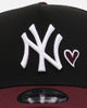 New Era New York Yankees 'Burgundy Hearts' 9FORTY A-Frame Snapback Black/Maroon