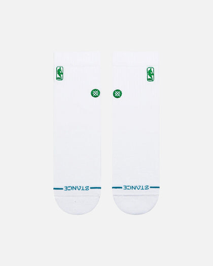 Stance NBA Logoman Quarter Socks White/Green