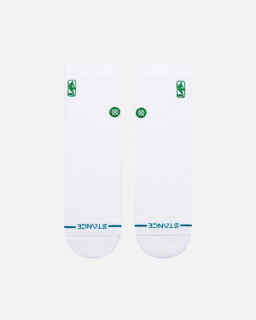 Stance NBA Logoman Quarter Socks White/Green