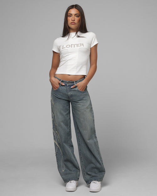 Loiter Women's In Distress Jeans Denim