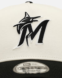 New Era Miami Marlins 'Easy Chrome Black' 9FORTY A-Frame Snapback Chrome/Black
