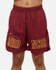 Bleacher Athletic Brisbane Broncos NRL Adult Basketball Shorts Maroon