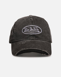 Von Dutch Von Dutch Distressed Twill Strapback Cap Black