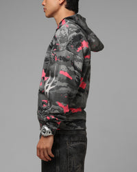 Loiter Hybrid Patch Zip Hoodie Black Camo