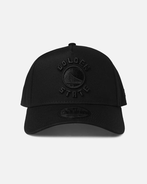 New Era Golden State Warriors 'NBA Black On Black' 9FORTY A-Frame Snapback Black
