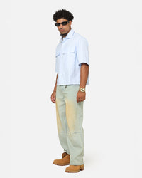 MNML Cropped Short Sleeve Shirt Light Blue