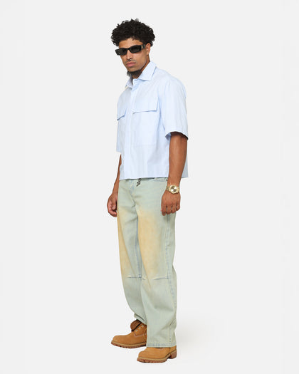 MNML Cropped Short Sleeve Shirt Light Blue