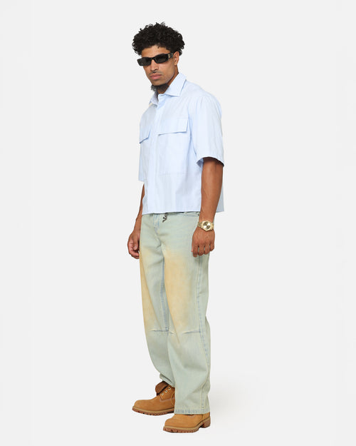 MNML Cropped Short Sleeve Shirt Light Blue