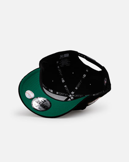 New Era Texas Rangers 'Black Cord' 9FORTY A-Frame Corduroy Snapback Black
