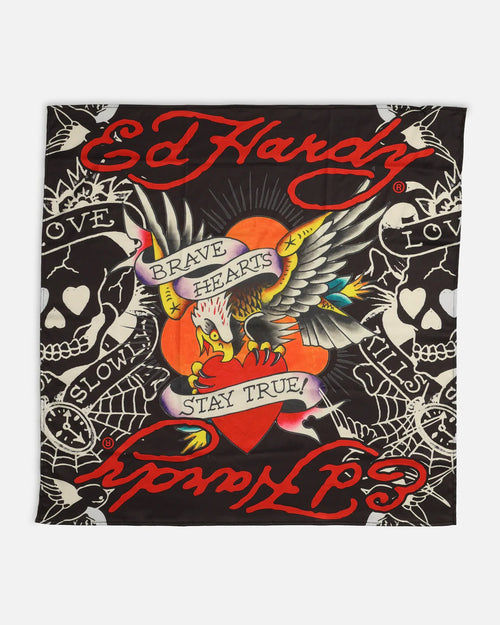 Ed Hardy Stay True Bandana Scarf Black/Multi