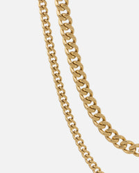 Saint Morta Duo Cuban Chain Set Gold