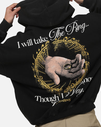 73Studio X The Lord Of The Rings The Ring Hoodie Black Acidwash