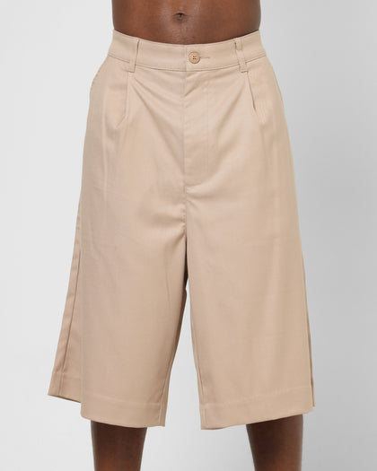 Carre Heritage Pleated Shorts Tan