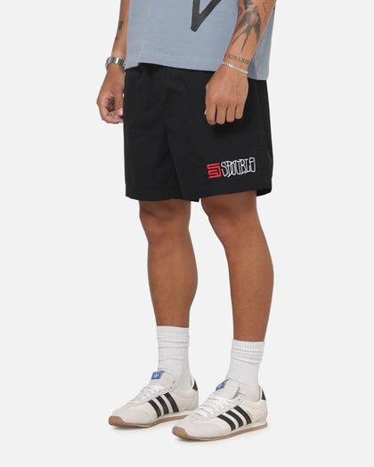 S Double Timeless Poplin Volley Beach Shorts Black