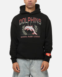 Bleacher Athletic Dolphins NRL Adult Club Wreath Hoodie Black