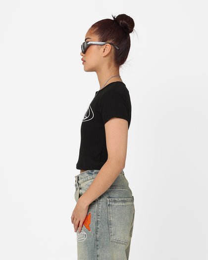X-Girl Women's Oval Logo Baby T-Shirt Black