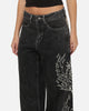 Ed Hardy Women's Distressed Logo Jeans Black
