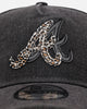 New Era Atlanta Braves 'Patent Leather' 9FORTY A-Frame Strapback Washed Black