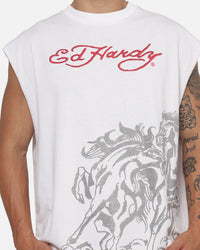 Ed Hardy Stallion Muscle T-Shirt White