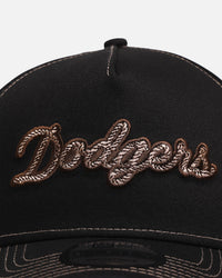 New Era Los Angeles Dodgers 'Rope Script' 9FORTY A-Frame Snapback Black/White