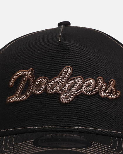 New Era Los Angeles Dodgers 'Rope Script' 9FORTY A-Frame Snapback Black/White