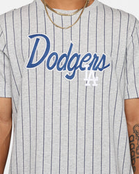 New Era Los Angeles Dodgers Pinstripe T-Shirt Grey