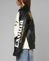 Loiter X Yu-Gi-Oh! Exodia Biker Jacket Black/Off White