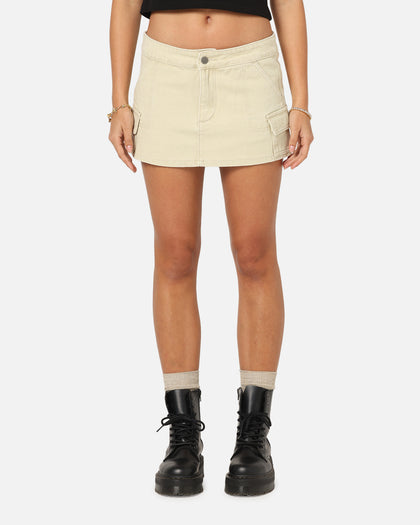 Ed Hardy Women's Cargo Mini Skirt Stone