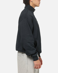 American Thrift Leisure Quarter Zip Mock Neck Sweater Washed Black