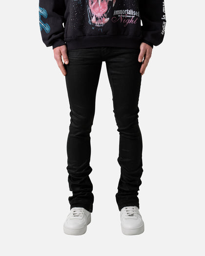 MNML X491 Convertible Skinny Denim Jeans Waxed Black