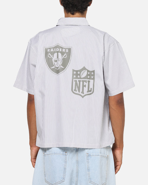 Majest Athletic Las Vegas Raiders Graphic Boxy Shirt White/Navy