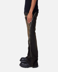 MNML D519 Zipper Flare Denim Jeans Washed Black