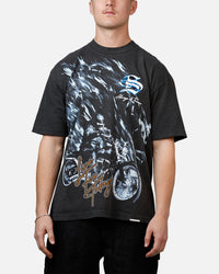 Sworn To Us Ride Strong 'Outlaw Spirit' T-Shirt Washed Black