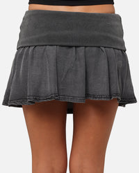 XXIII Women's Rib Mini Skirt Washed Black