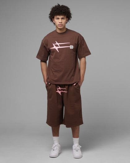Loiter Hybrid Premium T-Shirt Brown/Pink