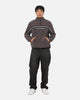 X-Large Stripe Polar Fleece Quarter Zip Fleece Mocha