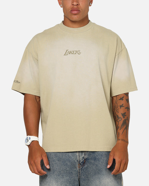 Mitchell & Ness Los Angeles Lakers Big Oversized Logo T-Shirt Gravel Stone